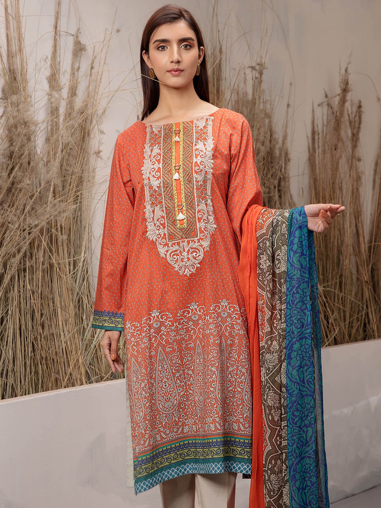 2-Piece Embroidered Lawn Suit