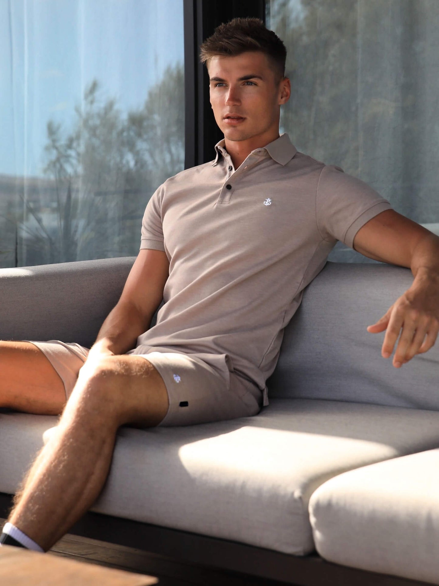 Sorrento Stretch Fit Shorts - Tan