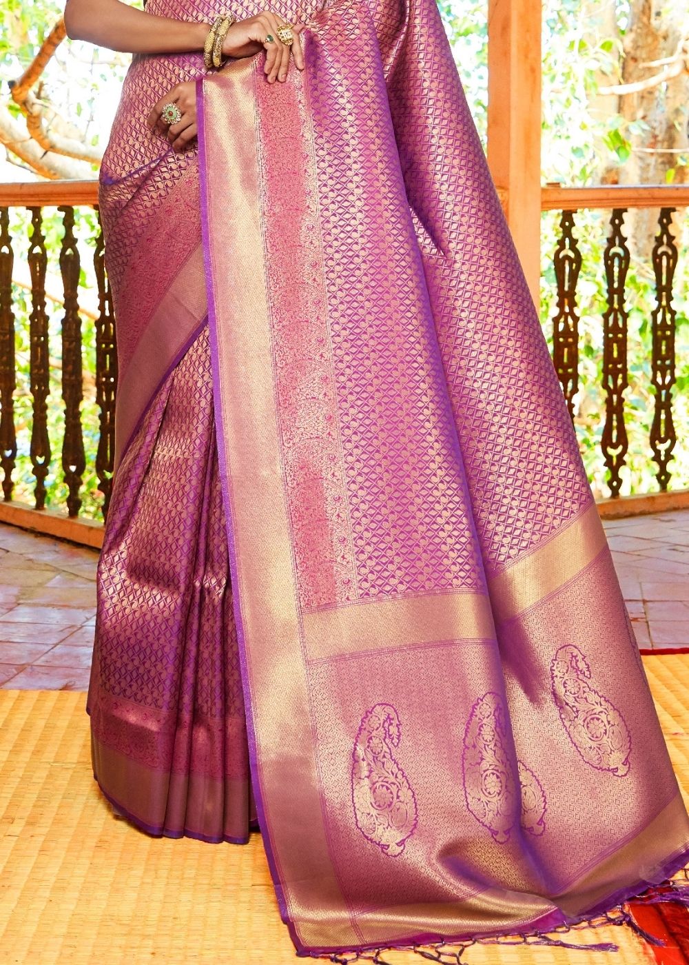 Fandango Purple Woven Kanjivaram Saree:Limited Edition