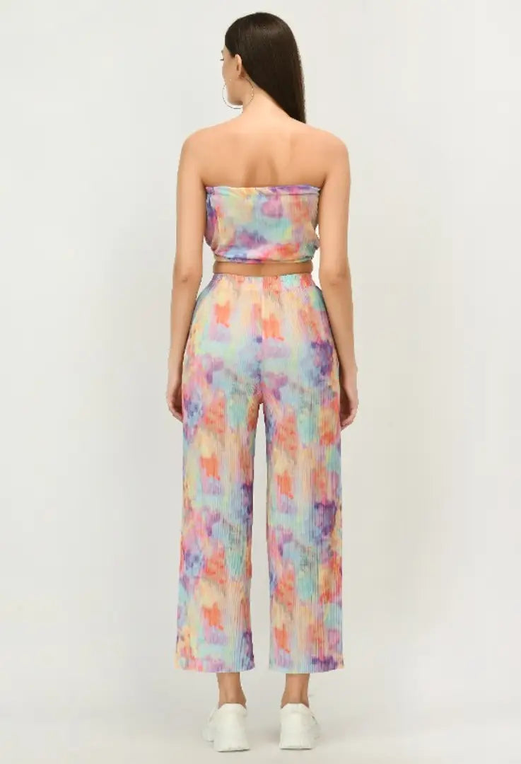 Printed Crop Top with Palazzo