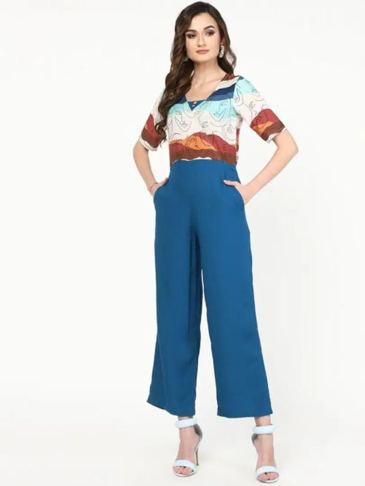 Trendy Women Printed Crepe Jumpsuit