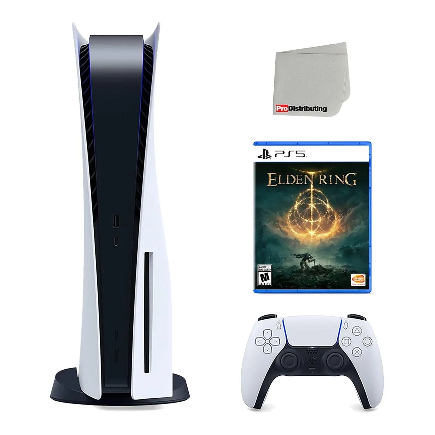 Play Station 5 PS5 Disc Version Console with Elden Ring and Cleaning Cloth