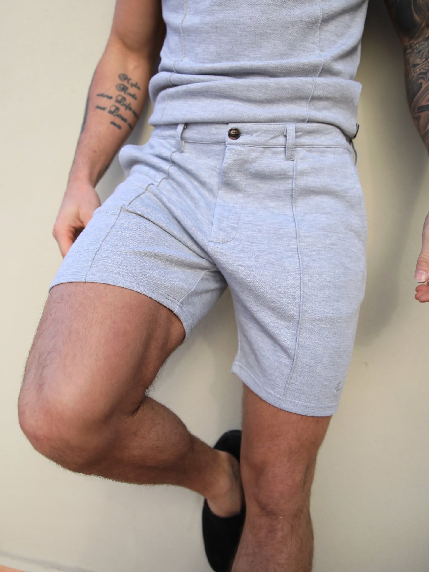 Amezri Seamline Shorts - Light Grey