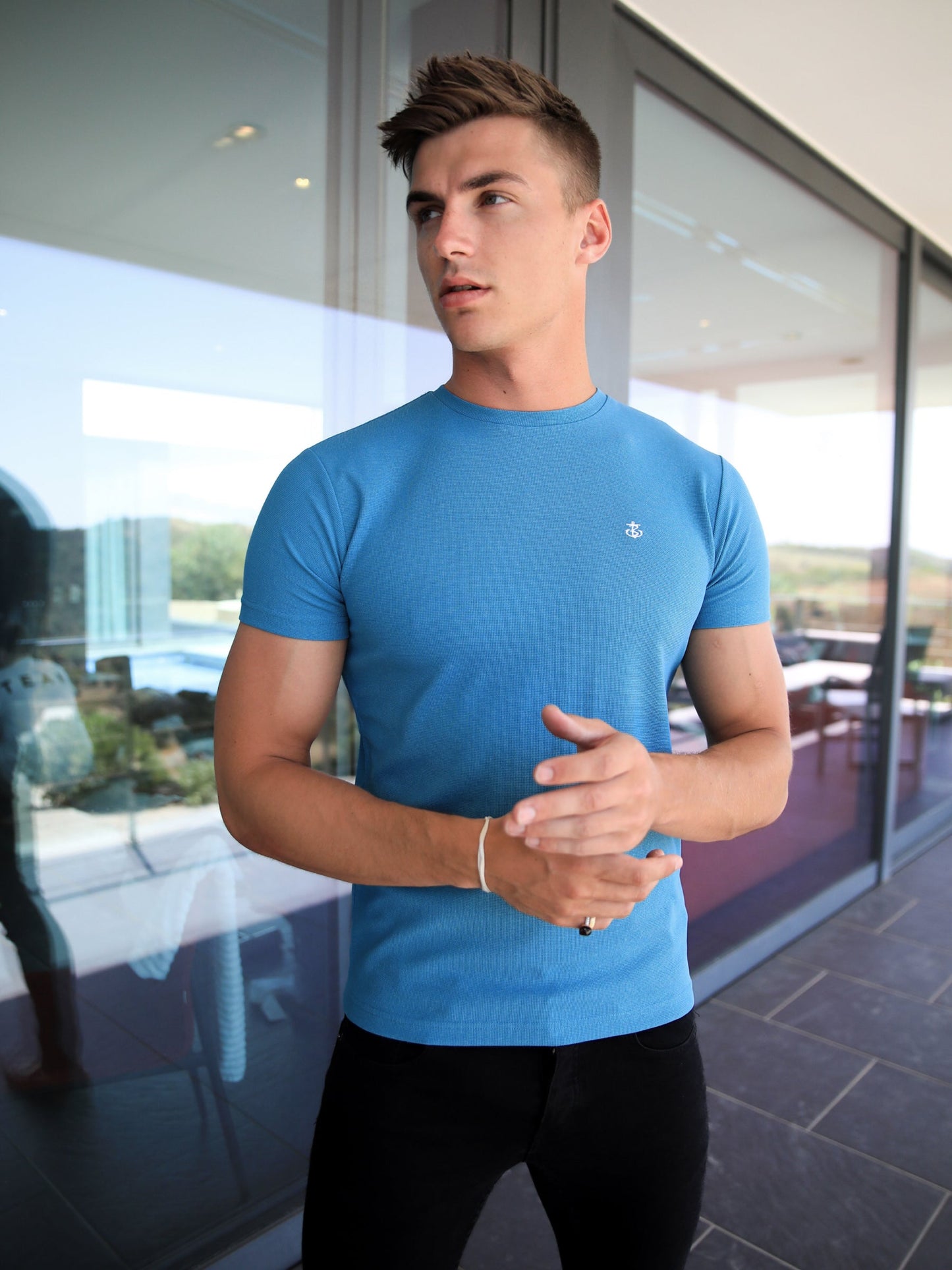 Eli Textured T-Shirt - Blue