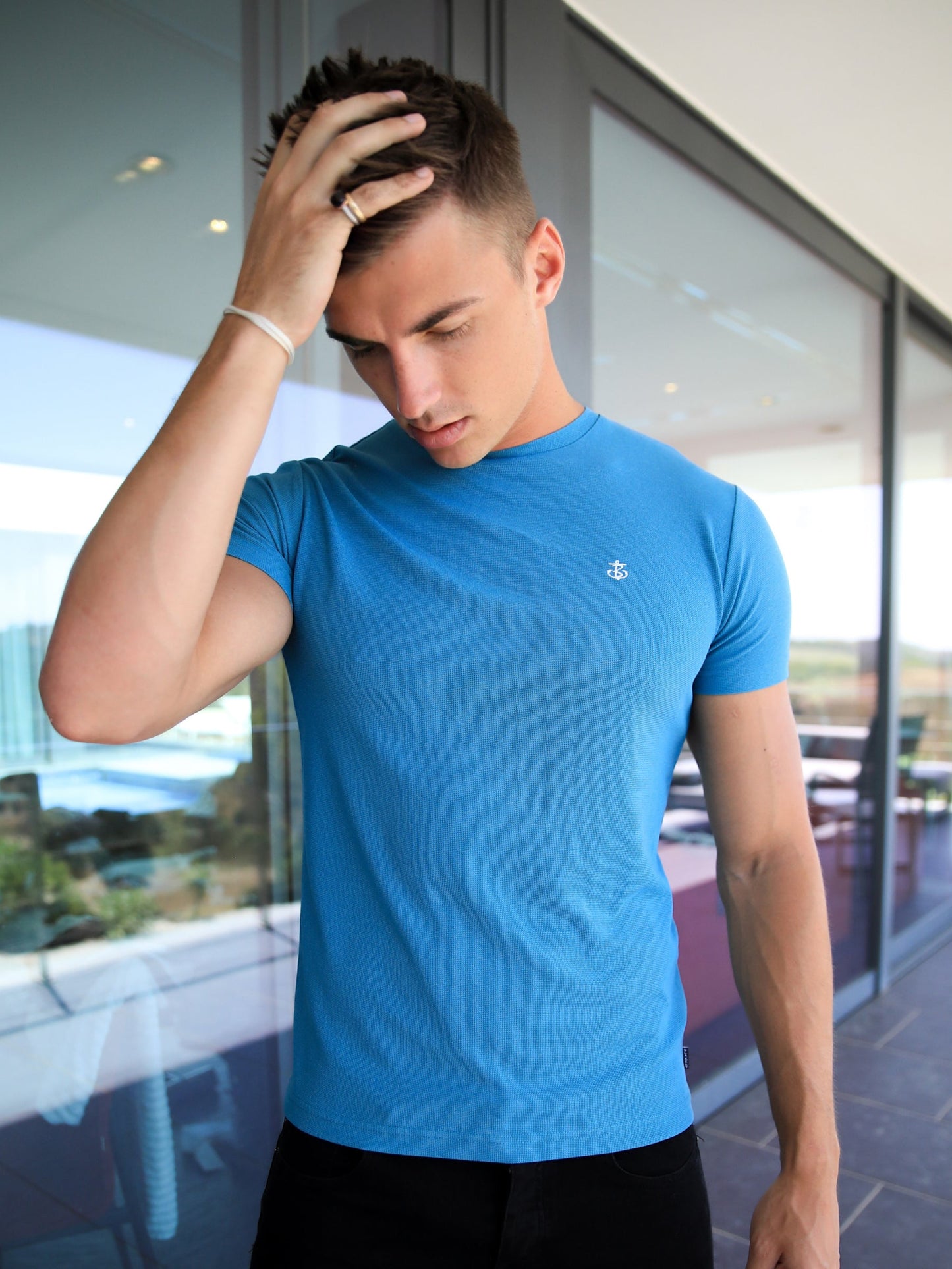 Eli Textured T-Shirt - Blue