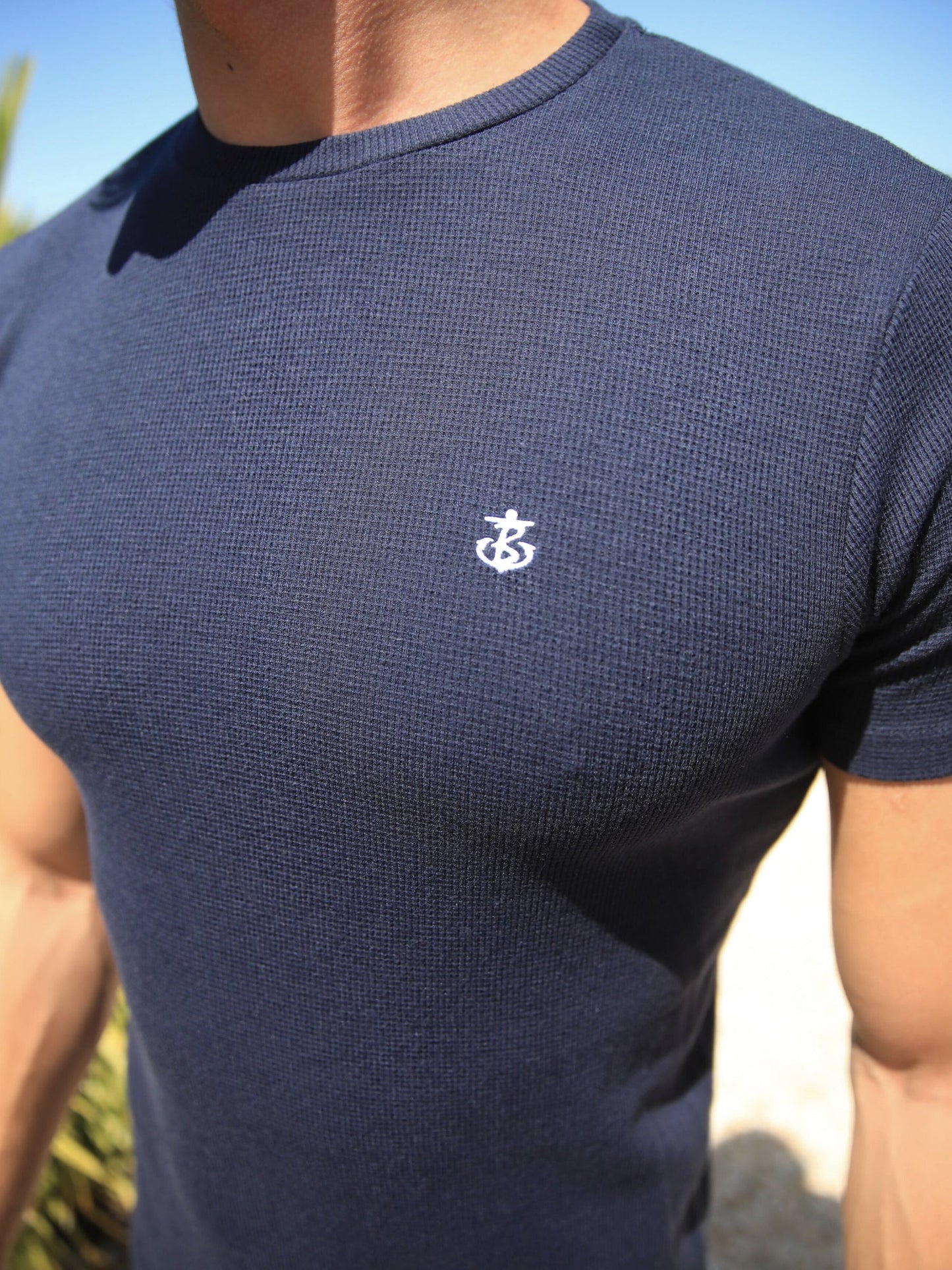Eli Textured T-Shirt - Navy