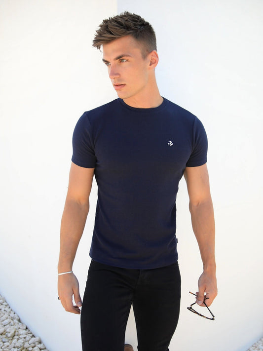 Eli Textured T-Shirt - Navy