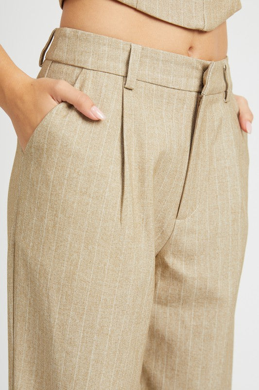 Loose fit pinstripe pants