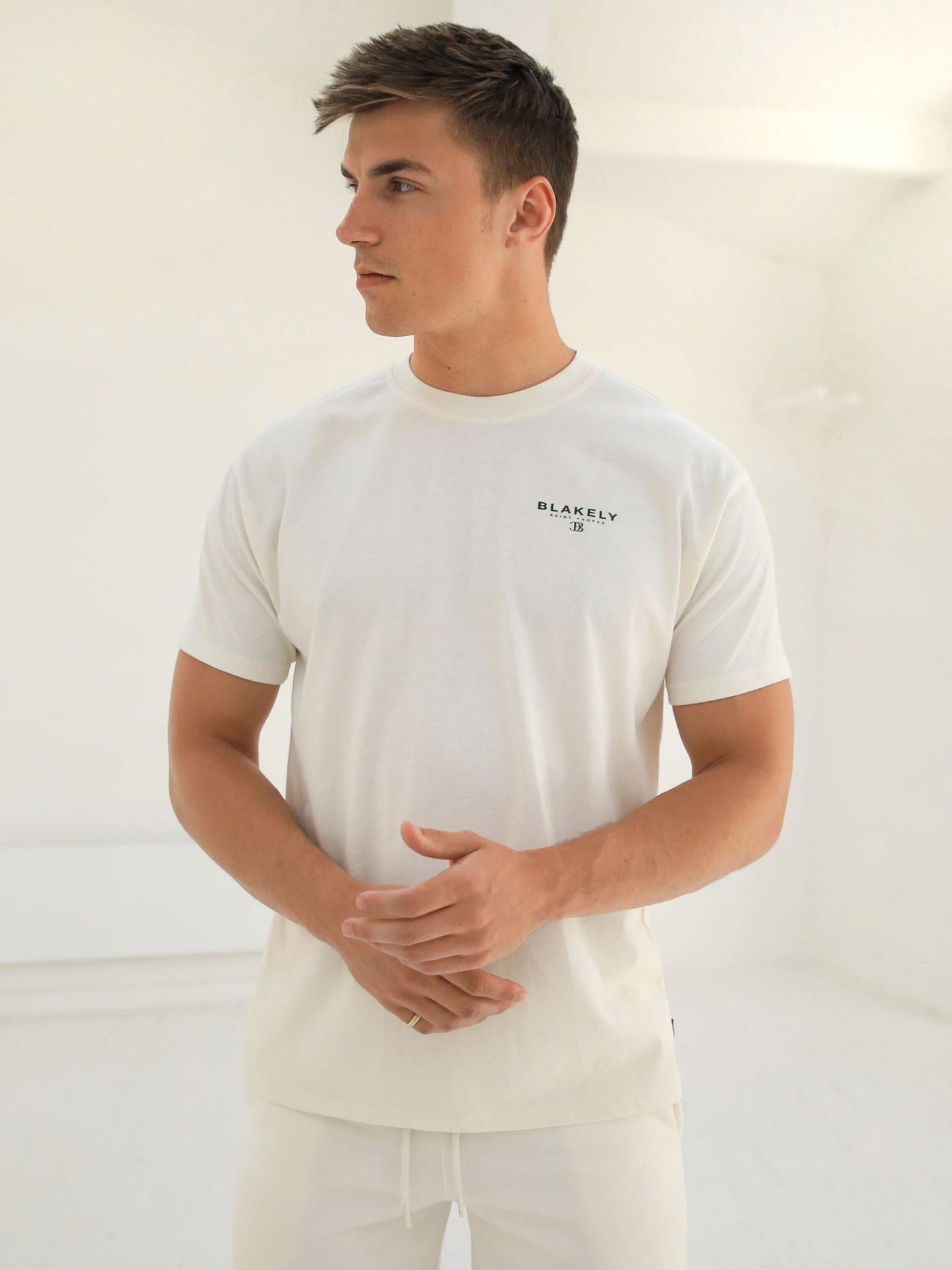 Riviera Initial Relaxed T-Shirt - Off White