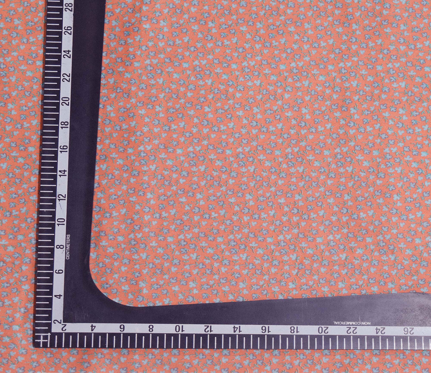 Small Floral Pattern Screen Printed Cotton Satin Fabric Available in Orange , Pink , Blue and Yellow