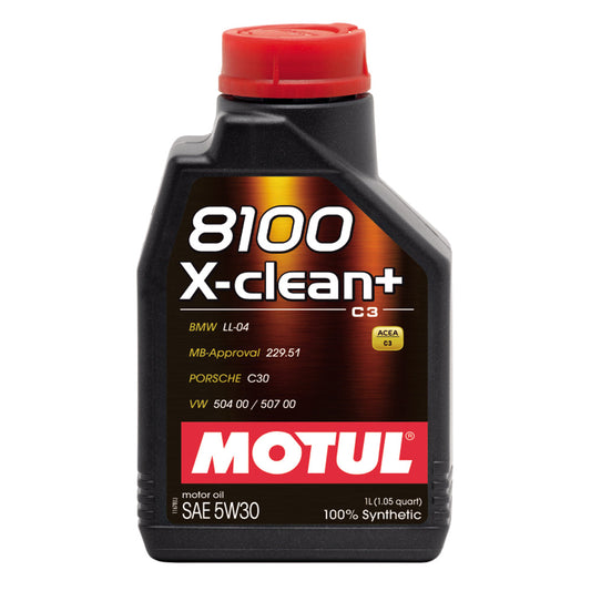 Motul 1L Synthetic Engine Oil 8100 5W30 X-CLEAN - LL04- MB 229.51- 504.00-507.00 (mot106376)