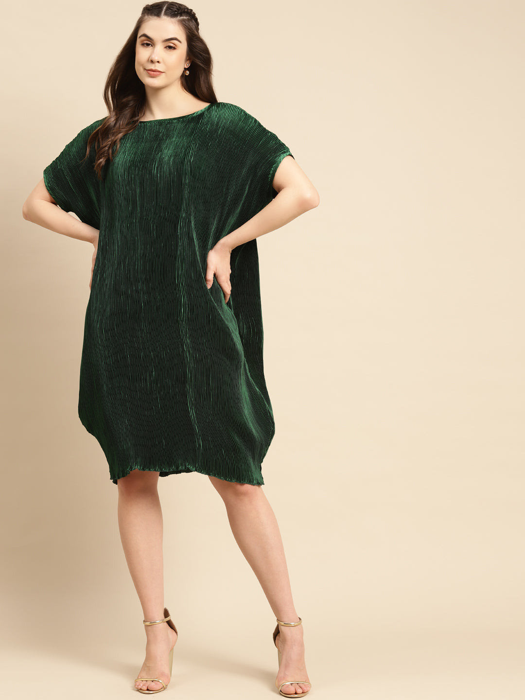 Anti fit Side Cowl Dress