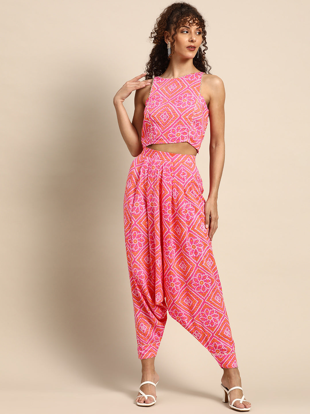 Crop top with Dhoti Pants