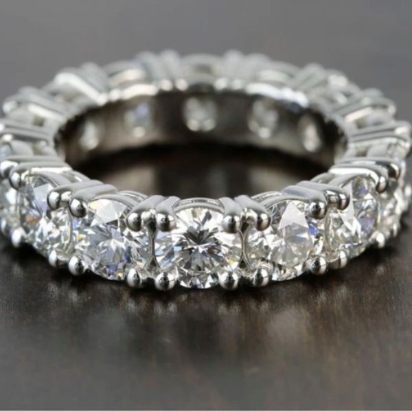 4.00 CTW DEW Diamondeere Eternity Band in 14K White Gold Plate