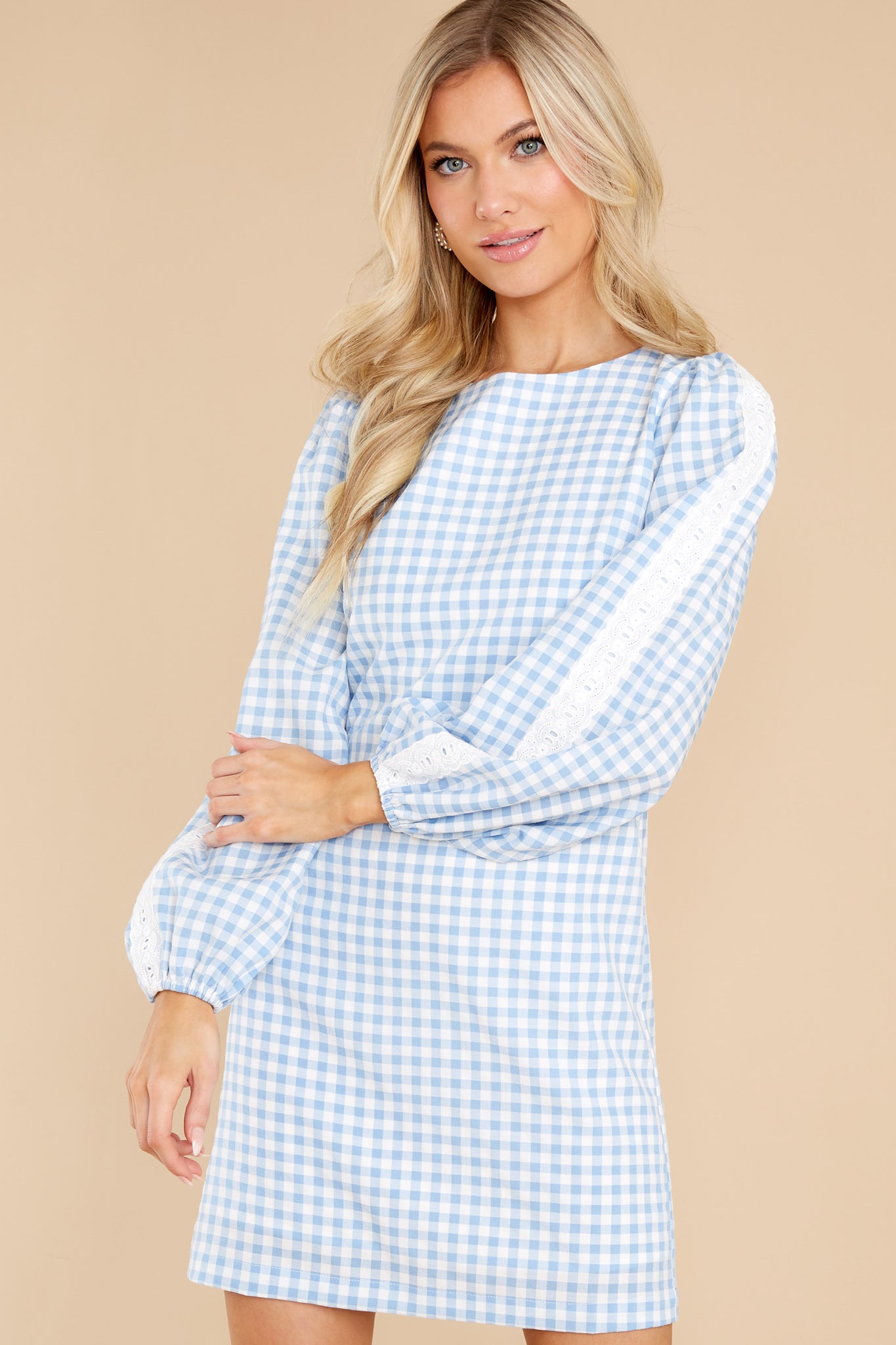 Carefreely Content Blue Gingham Dress