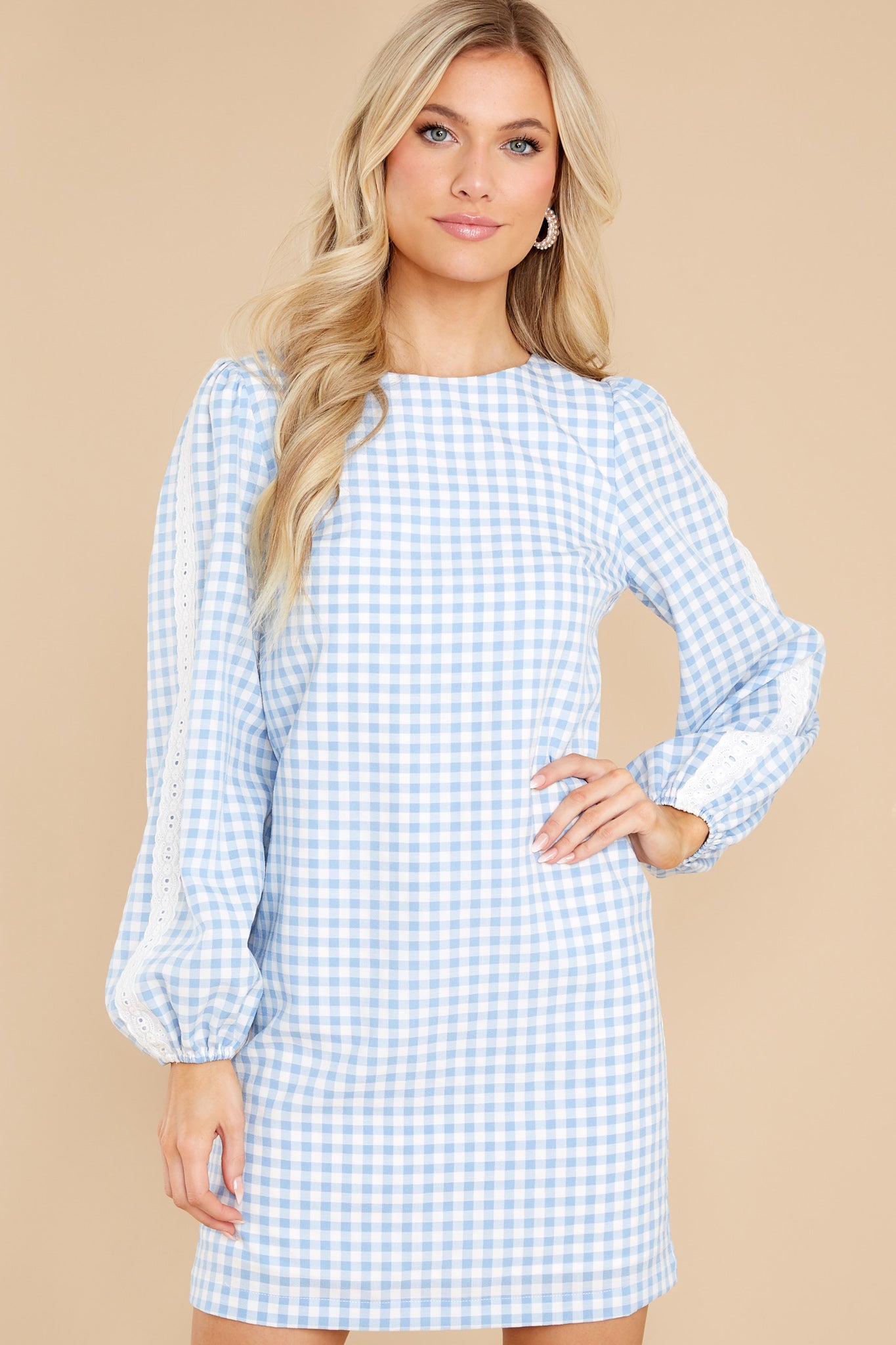 Carefreely Content Blue Gingham Dress