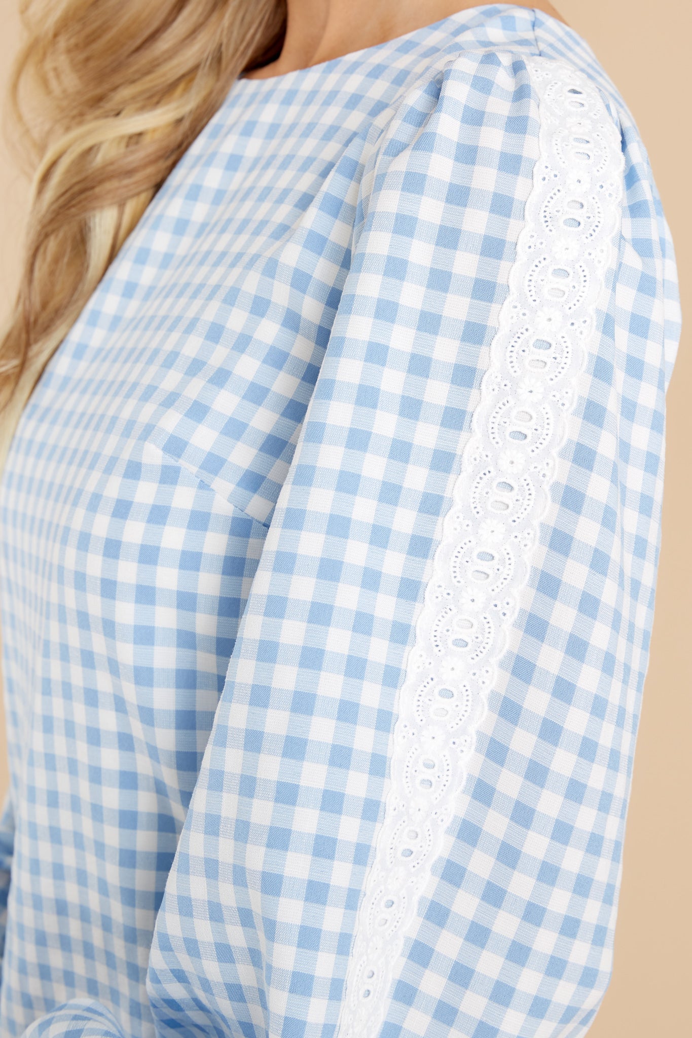 Carefreely Content Blue Gingham Dress