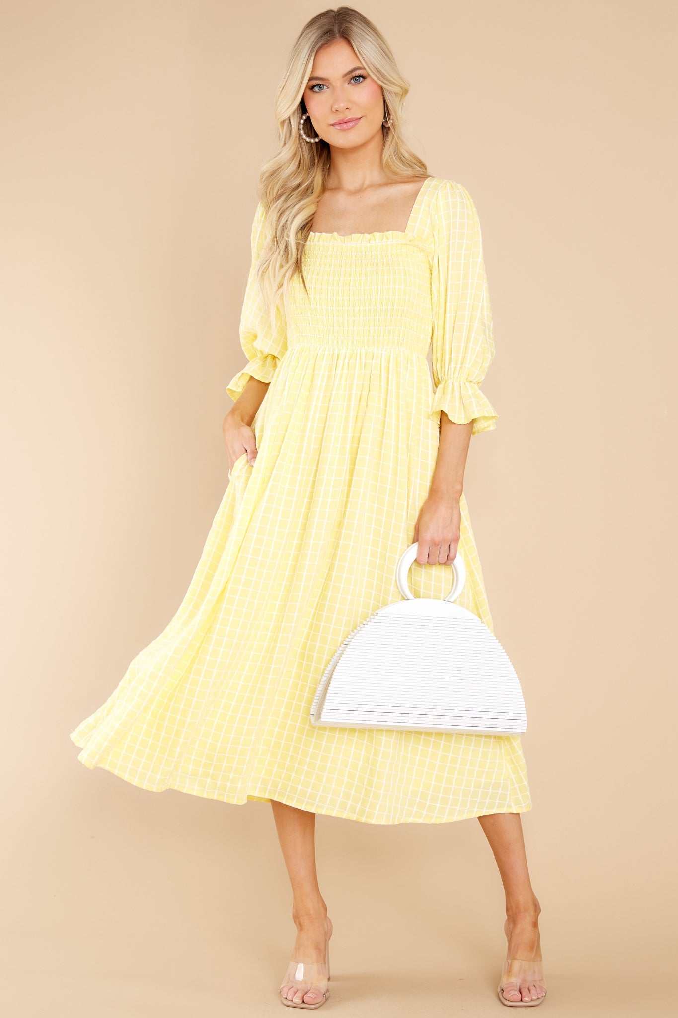 Someone Special Yellow Print Midi Dress