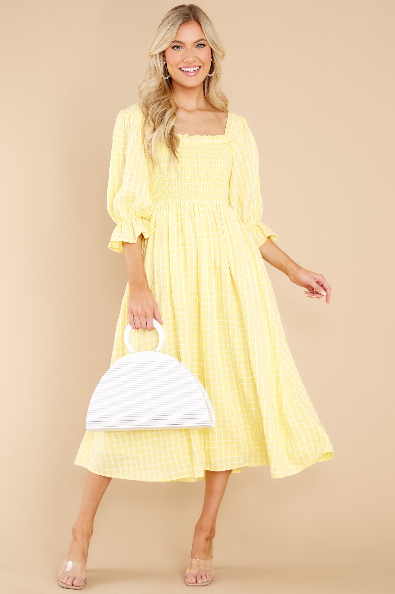 Someone Special Yellow Print Midi Dress