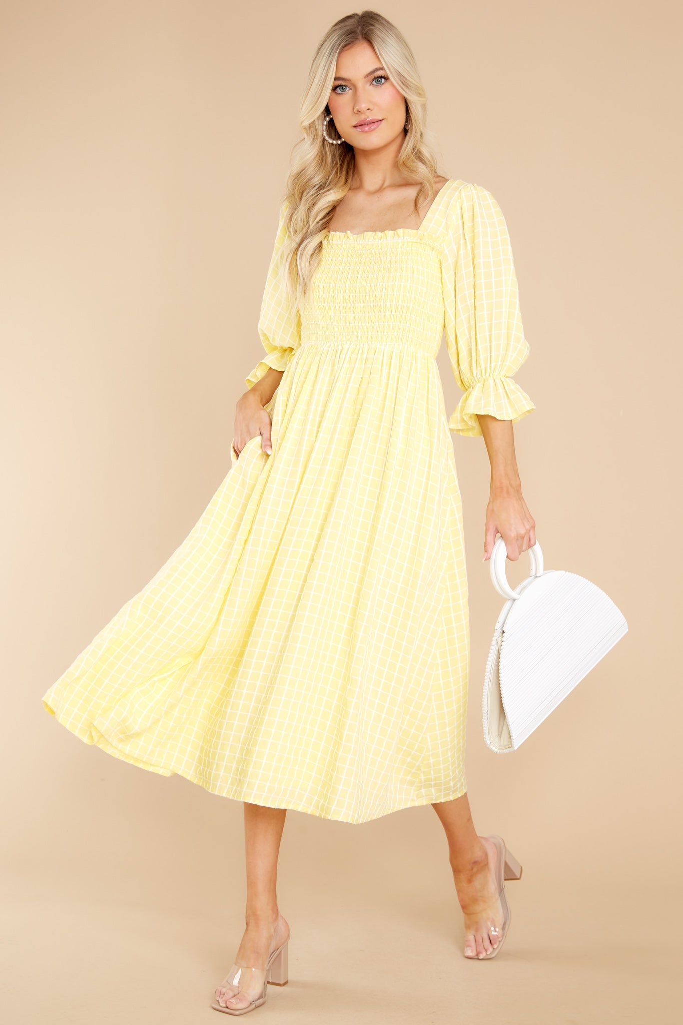 Someone Special Yellow Print Midi Dress