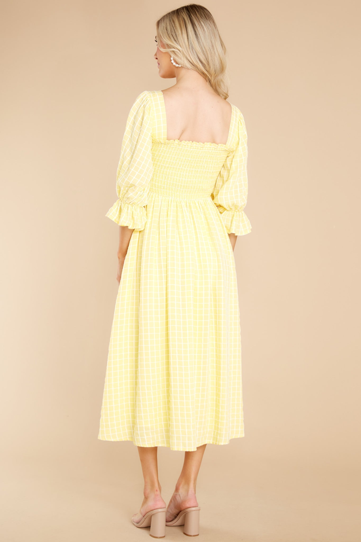 Someone Special Yellow Print Midi Dress