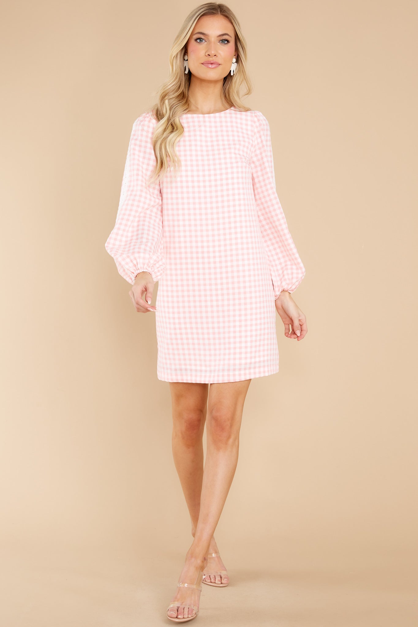 Carefreely Content Pink Gingham Mini Dress