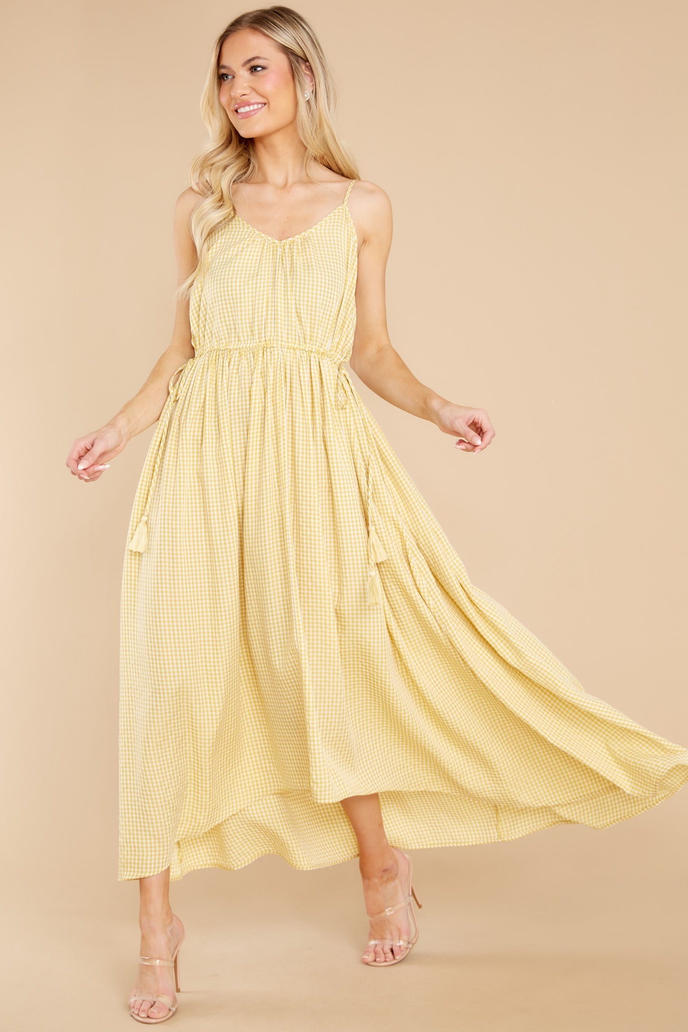 Simple Magic Yellow Gingham Maxi Dress