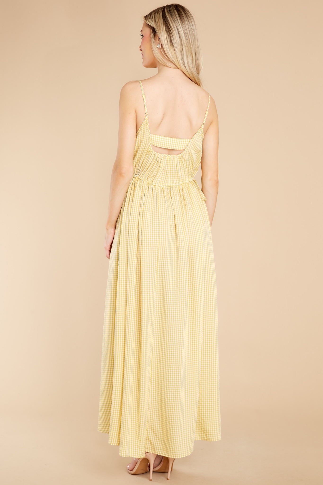 Simple Magic Yellow Gingham Maxi Dress