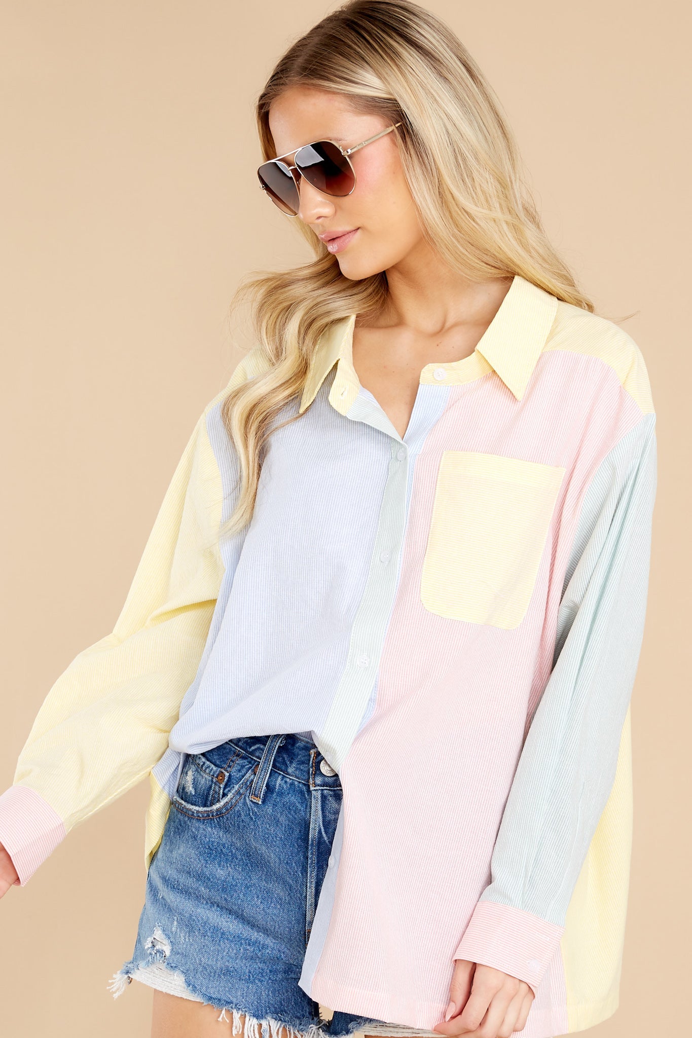 You're On My Mind Yellow Colorblock Top