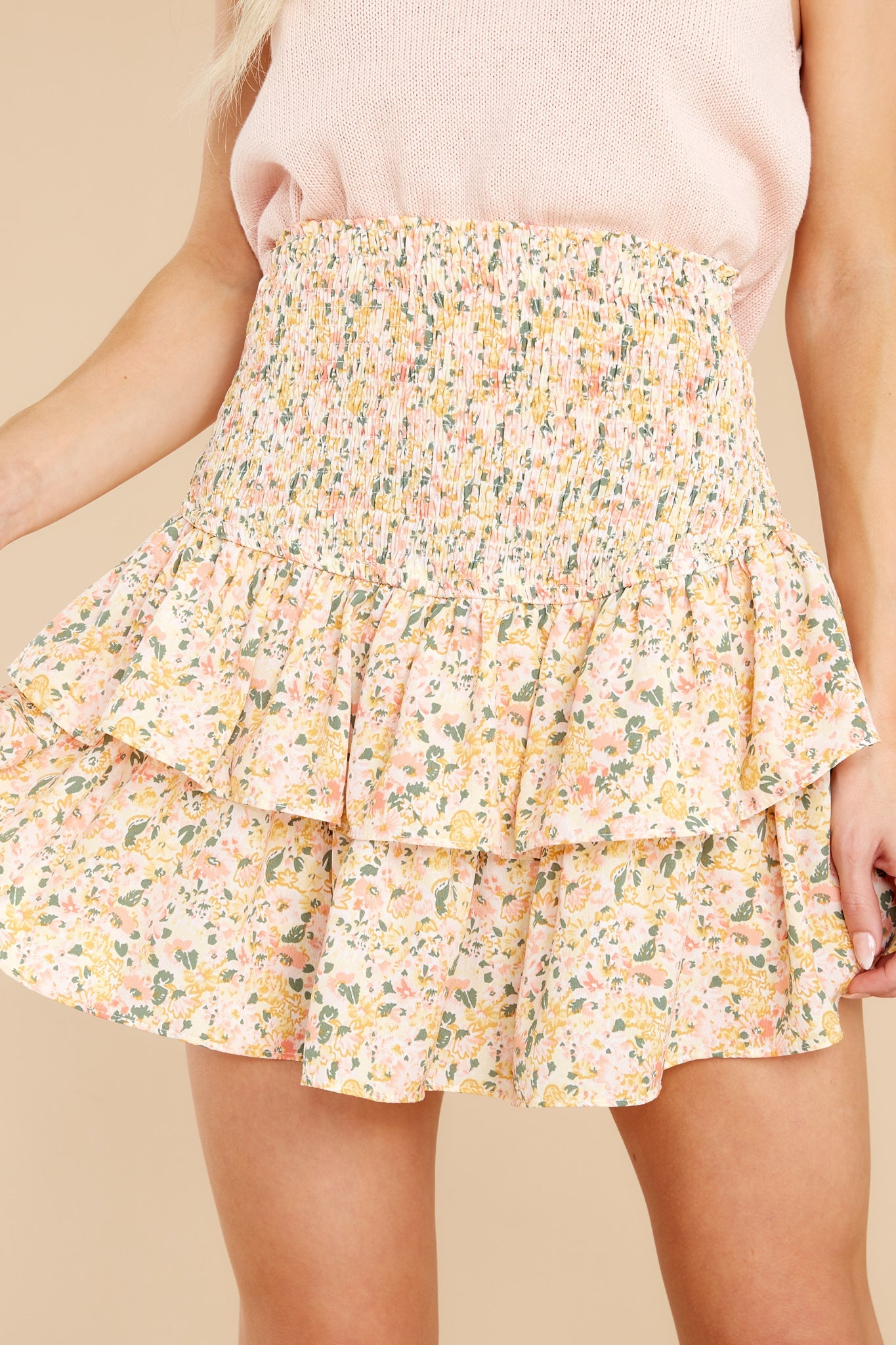 Innocent Heart Yellow Floral Print Skort
