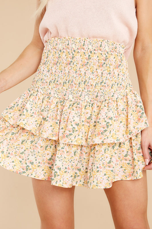 Innocent Heart Yellow Floral Print Skort