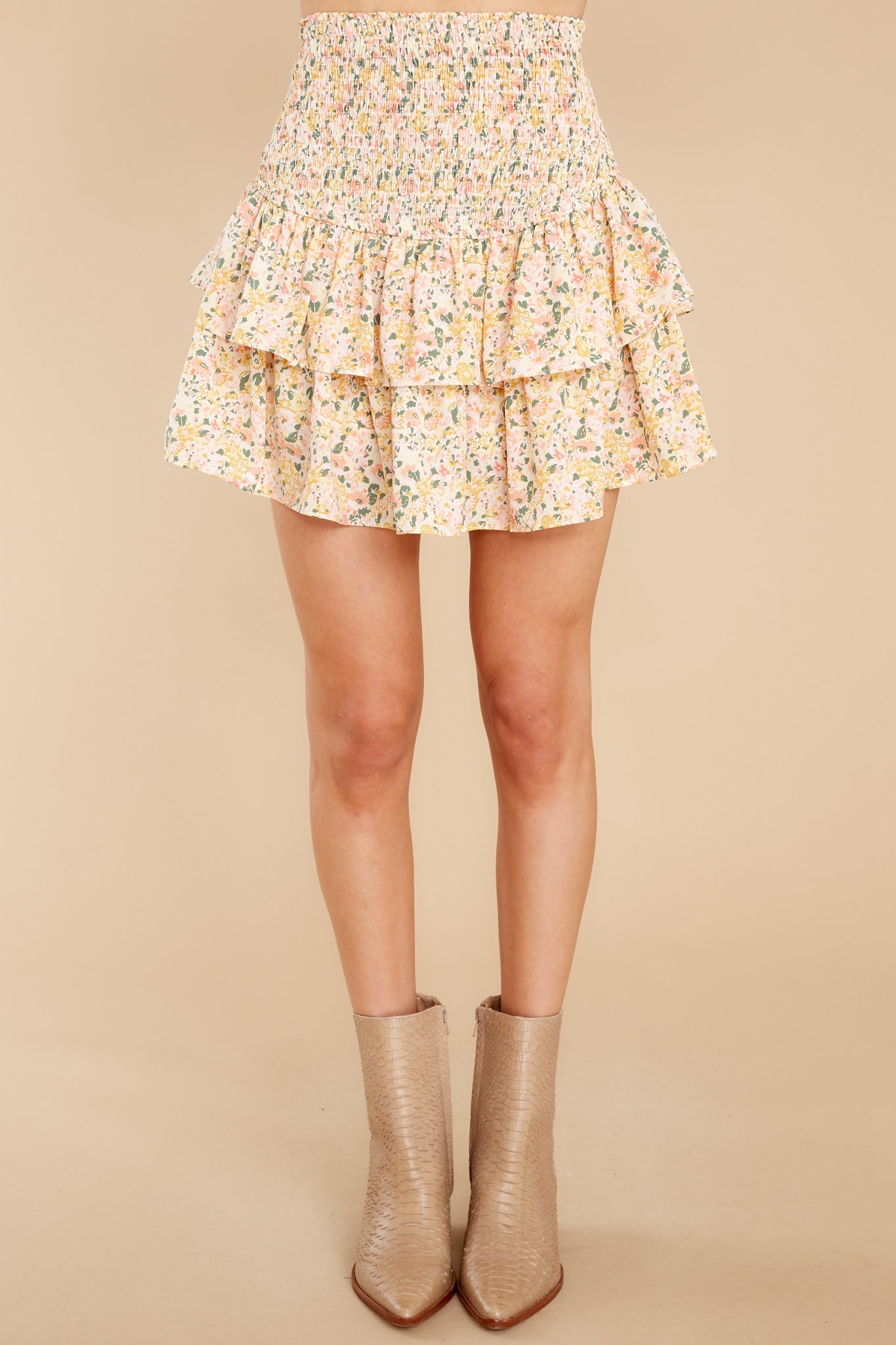 Innocent Heart Yellow Floral Print Skort