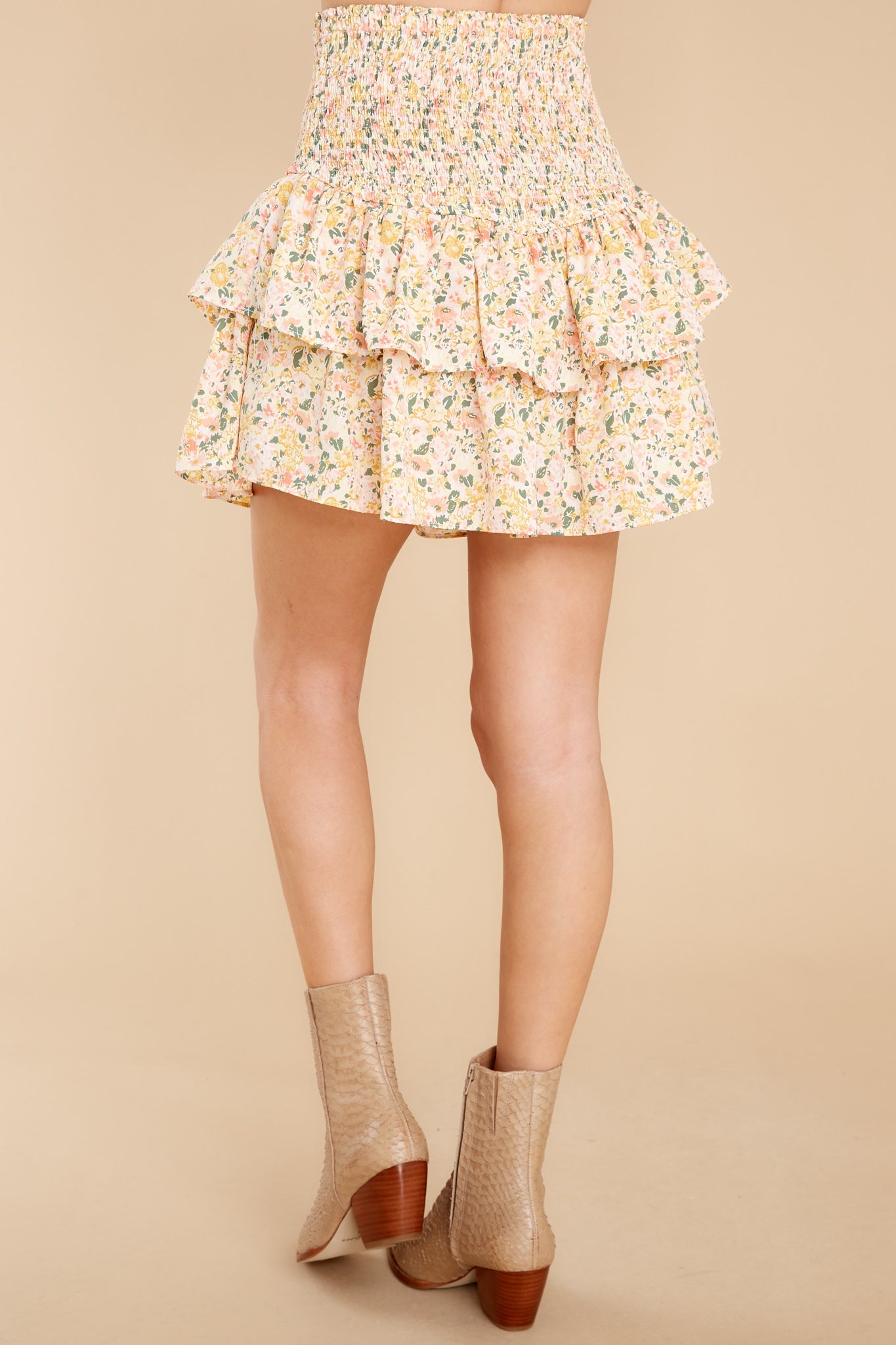 Innocent Heart Yellow Floral Print Skort