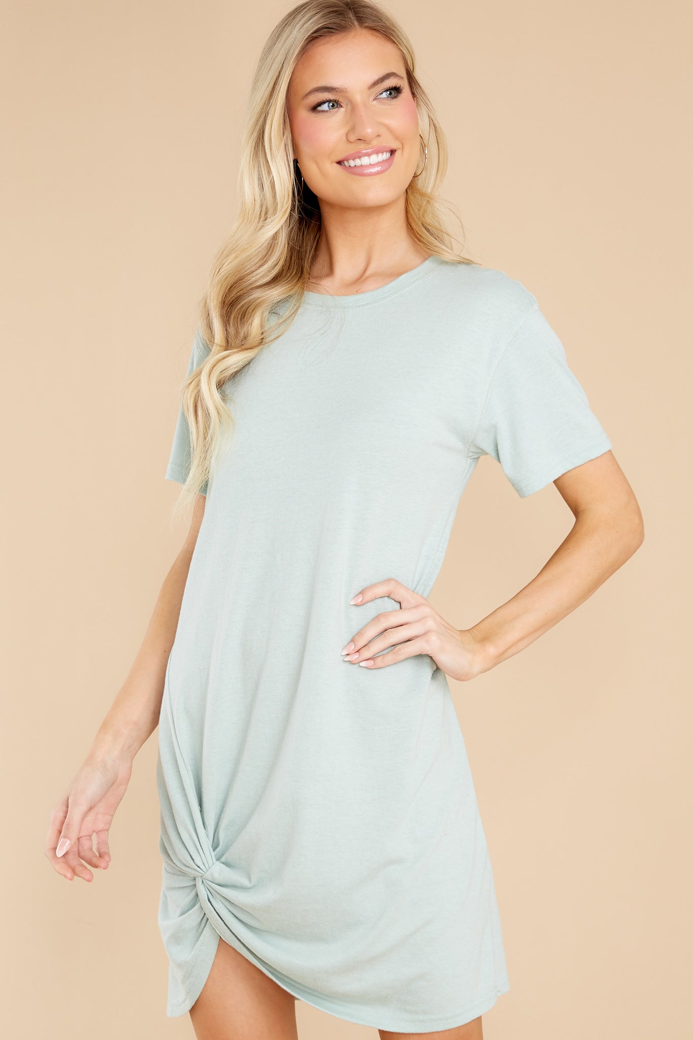 Denny Seaglass Twist T-Shirt Dress