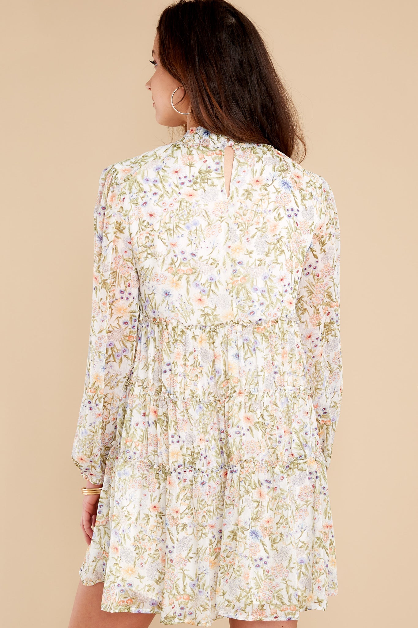 Raining Sunshine White Multi Floral Print Dress