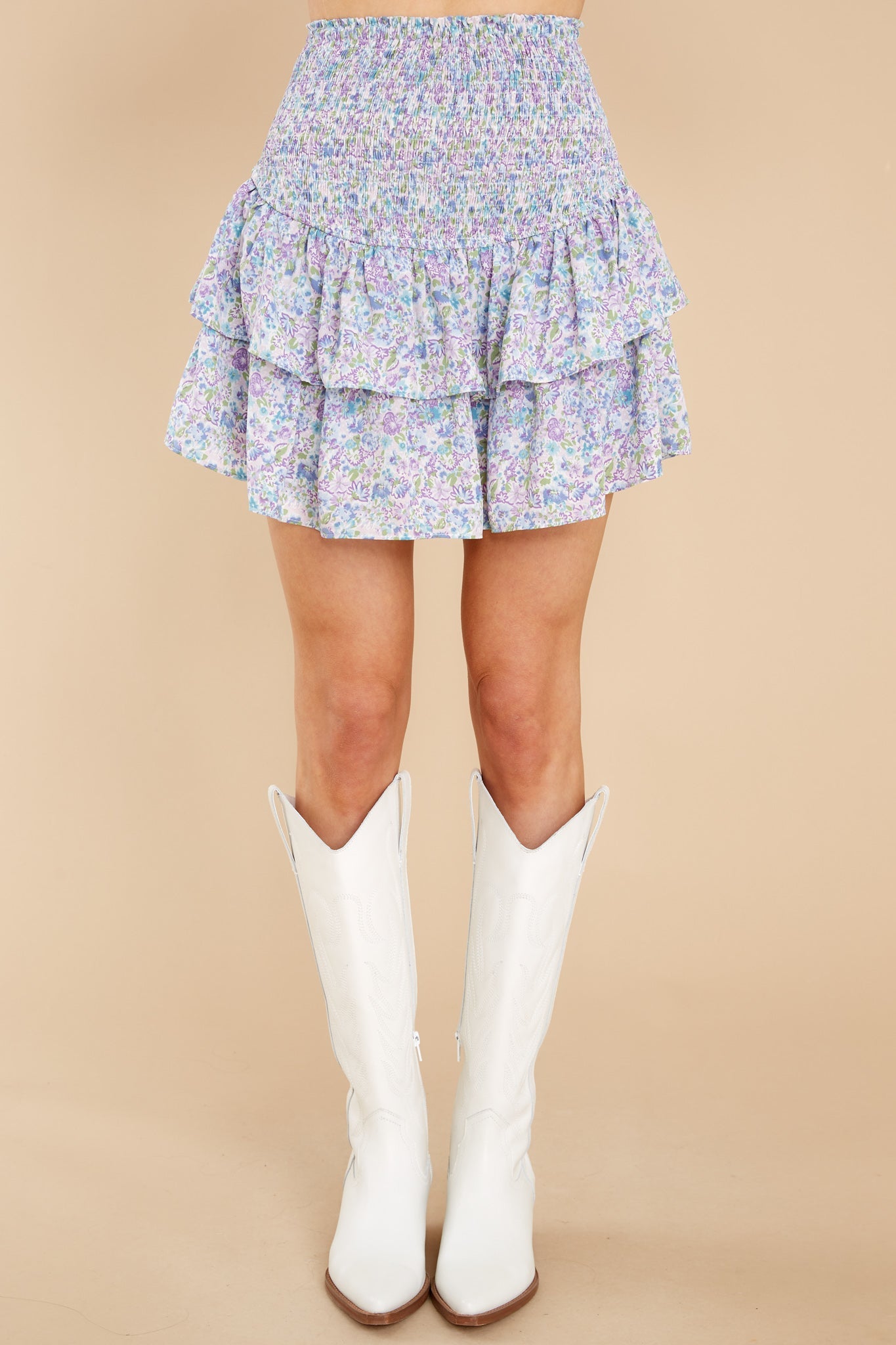 Innocent Heart Blue Floral Print Skort