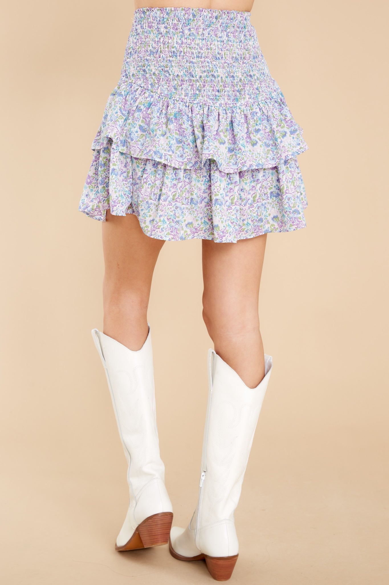 Innocent Heart Blue Floral Print Skort