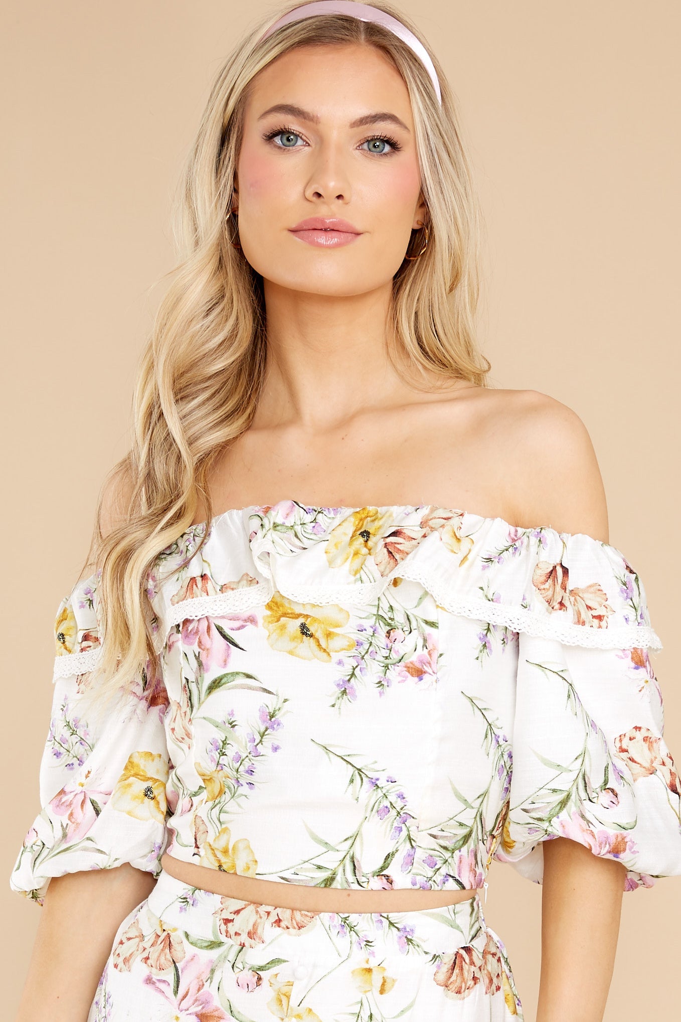 Budding Potential White Floral Top