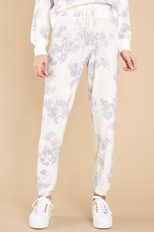 Ava Pastel Lavender Ash Floral Jogger