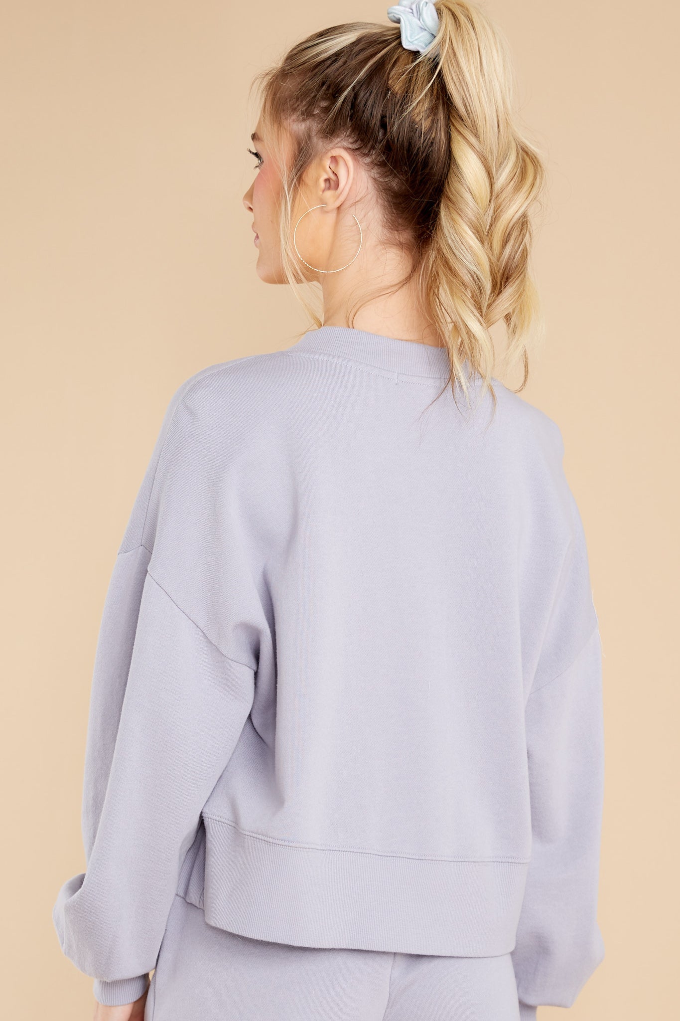 Hana Lavender Ash Henley Sweatshirt