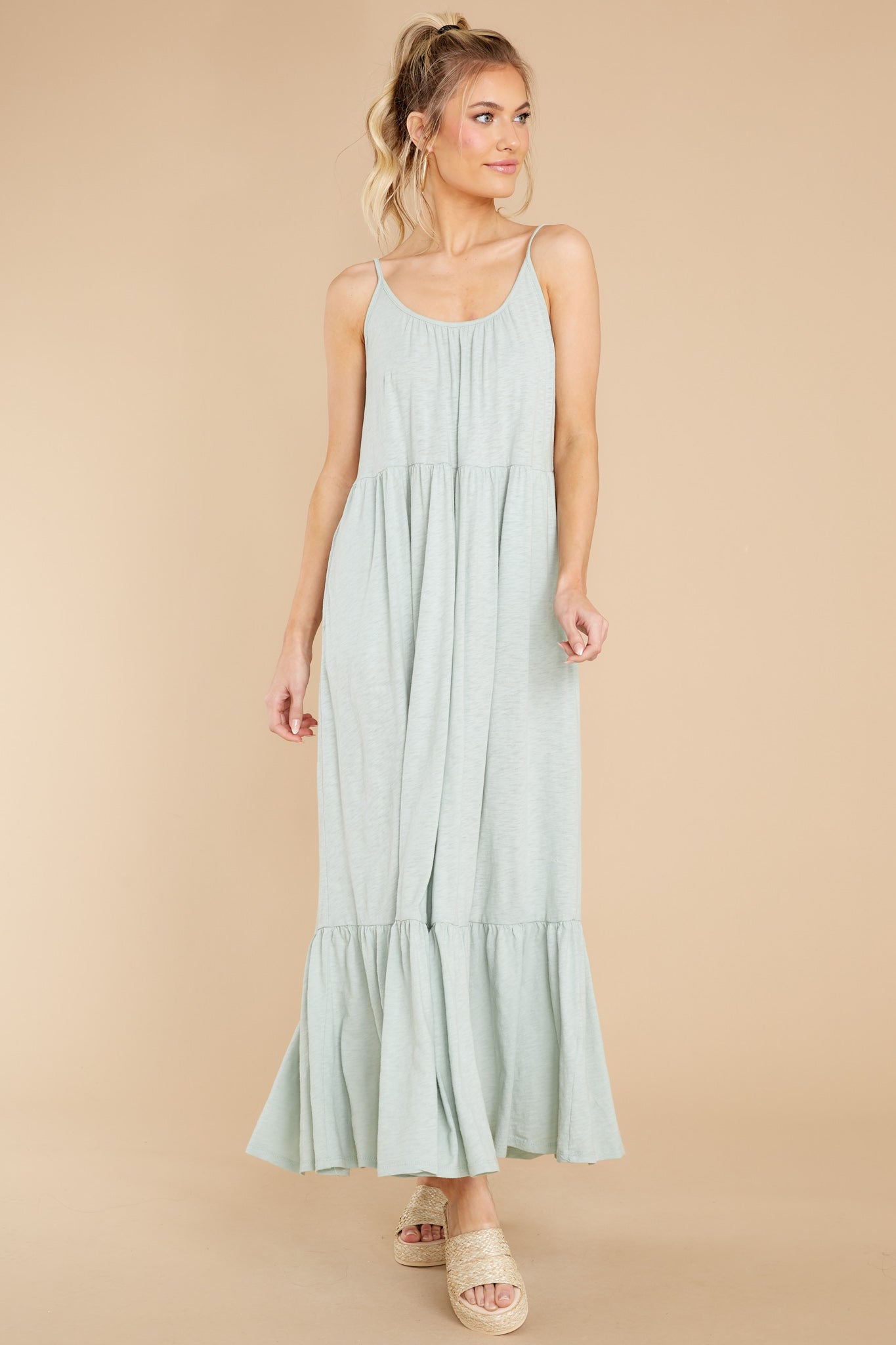 Lido Slub Seaglass Maxi Dress