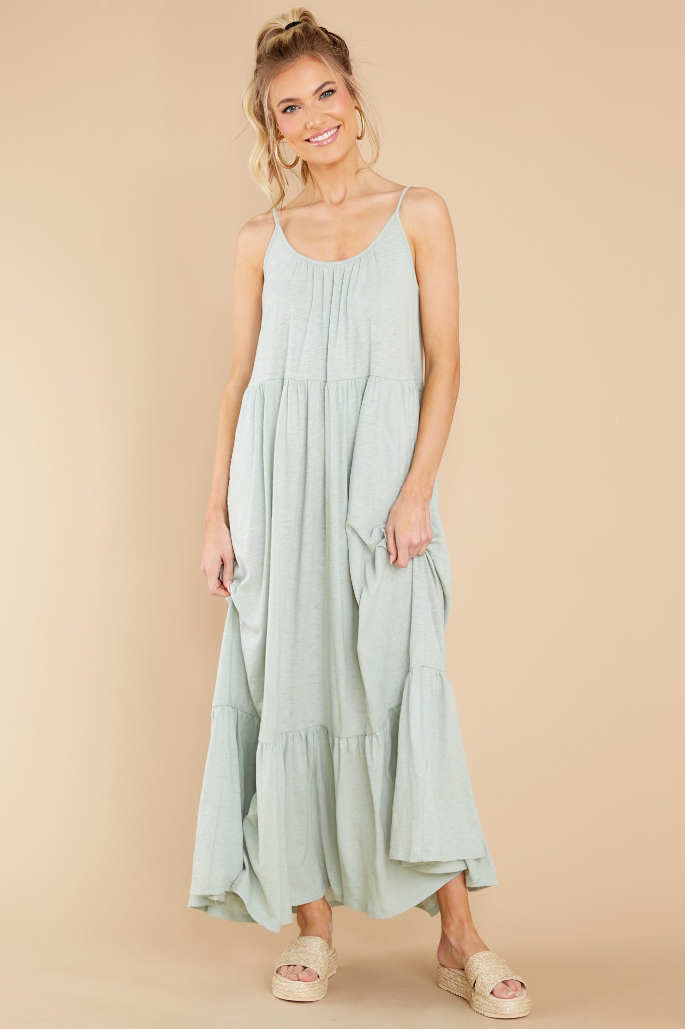 Lido Slub Seaglass Maxi Dress
