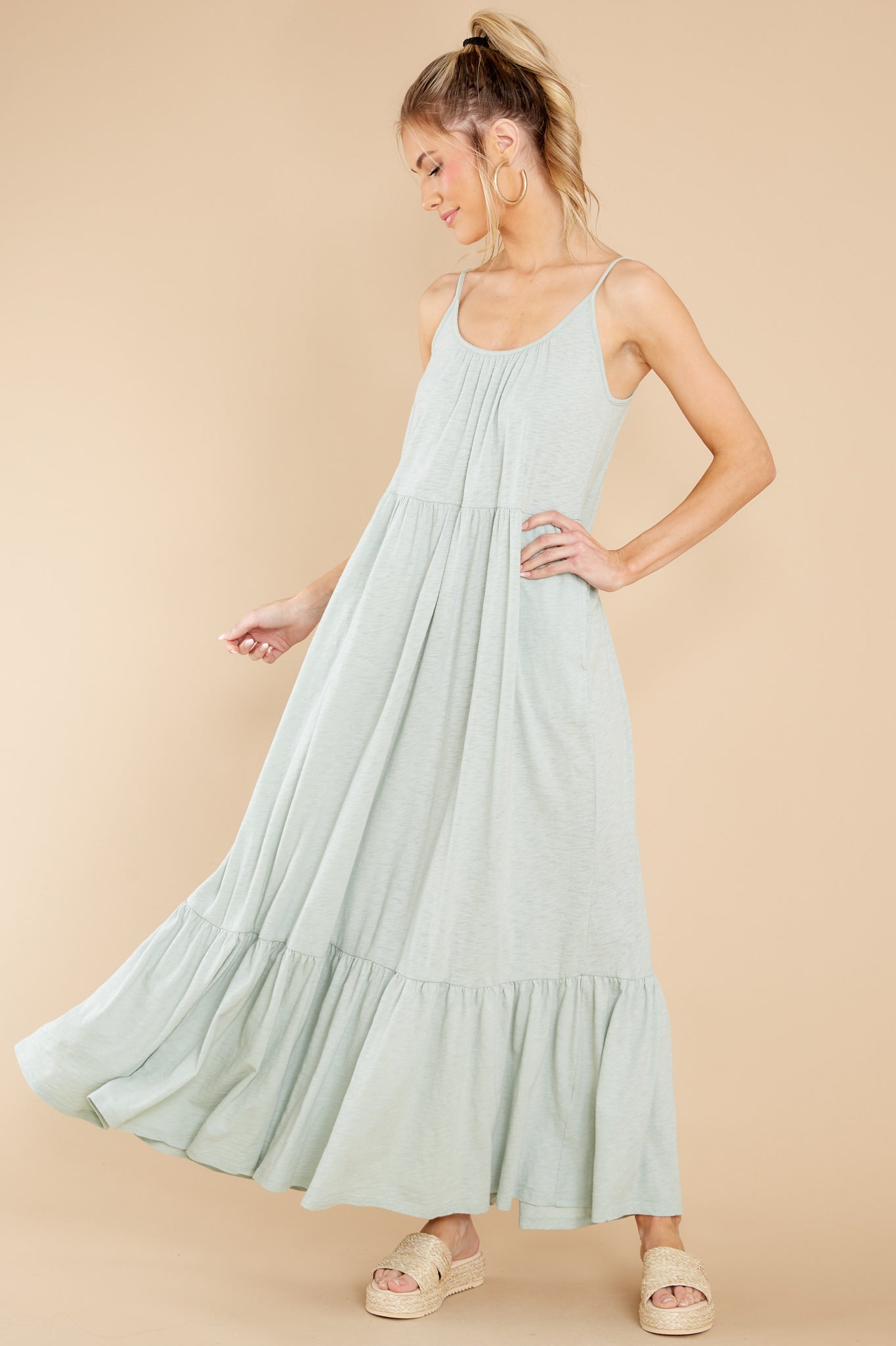 Lido Slub Seaglass Maxi Dress