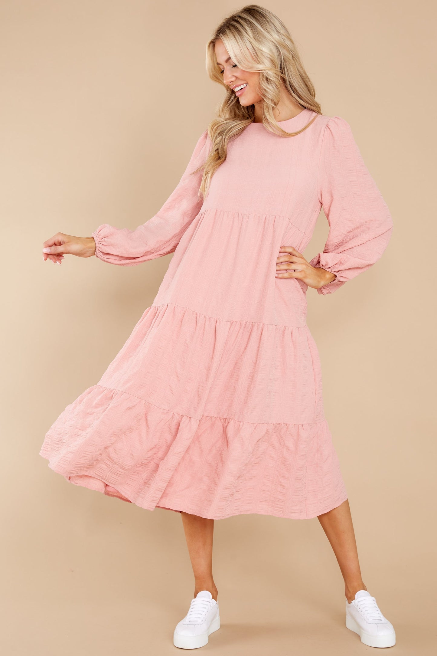Just Admit It Rose Pink Midi Dress