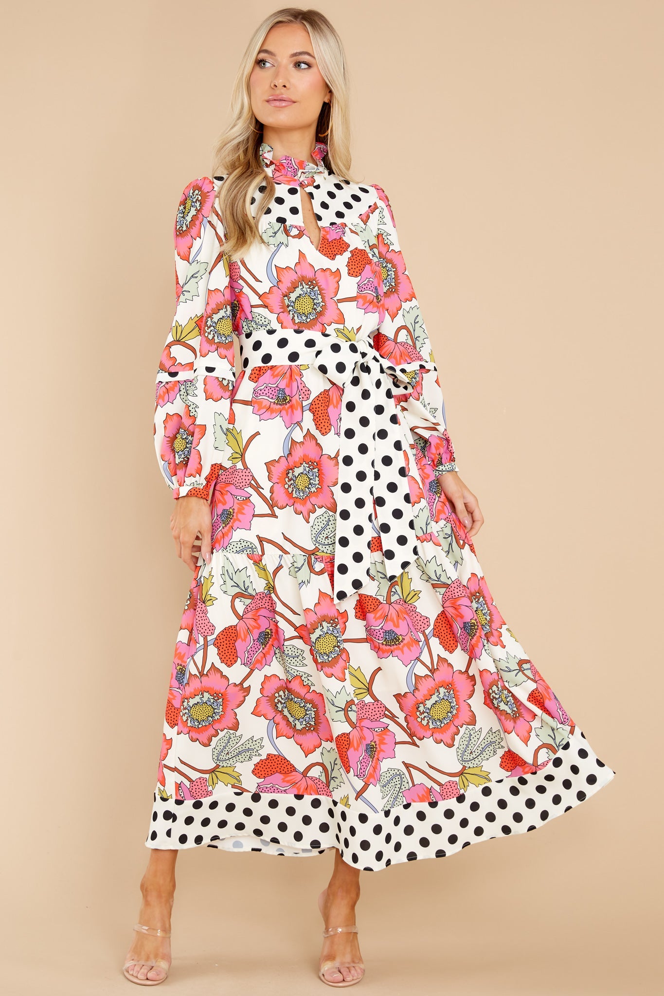 Delphine Peony Polka Dot Dress