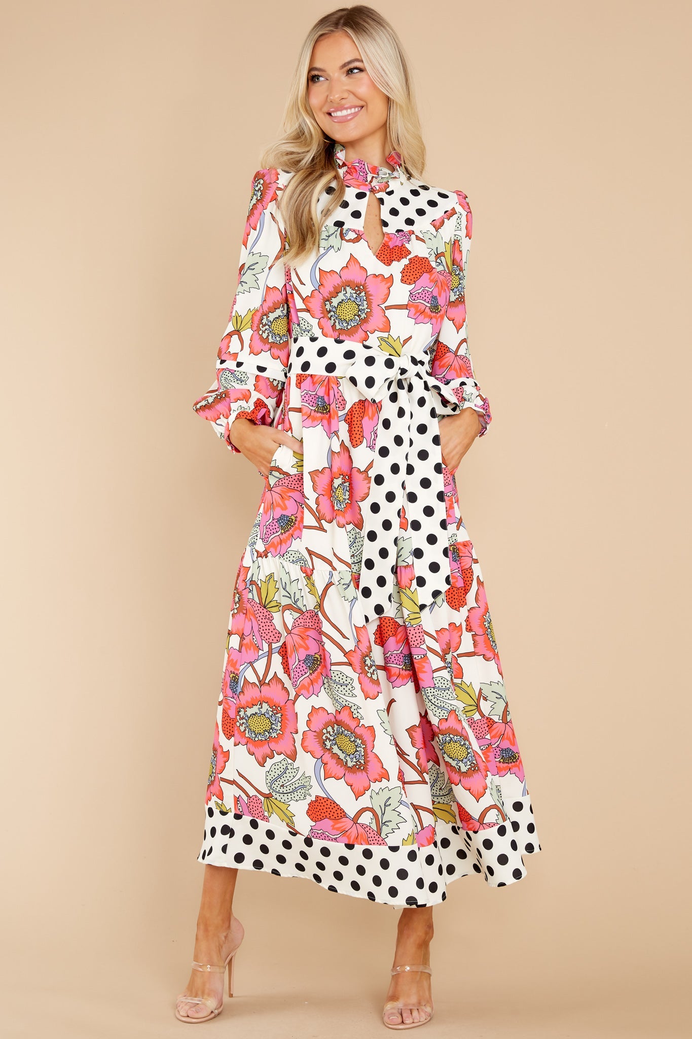 Delphine Peony Polka Dot Dress