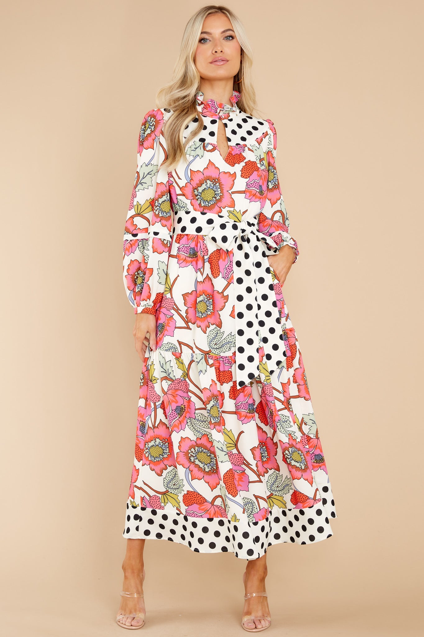 Delphine Peony Polka Dot Dress