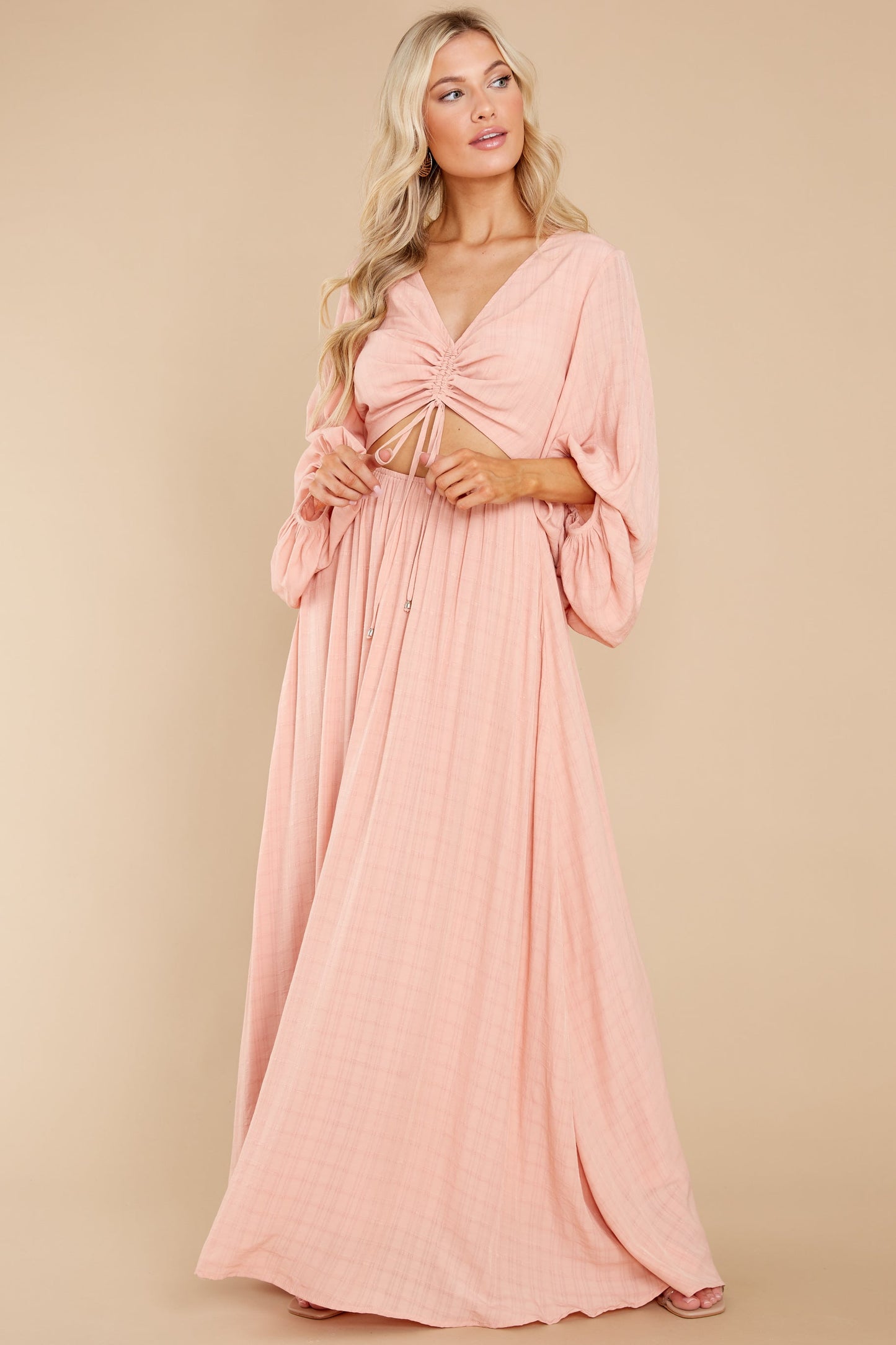 Going For This Peach Maxi Dress