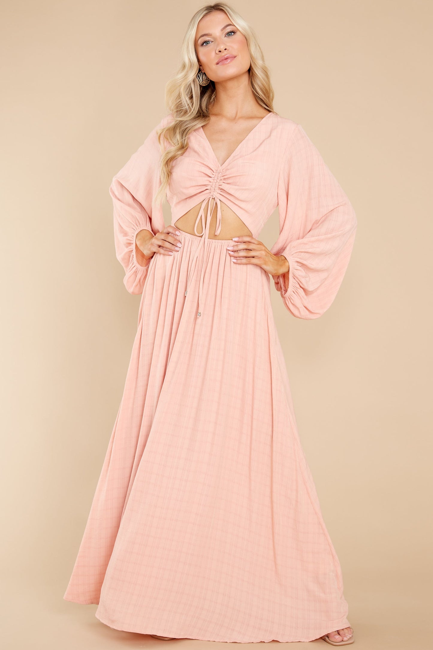 Going For This Peach Maxi Dress