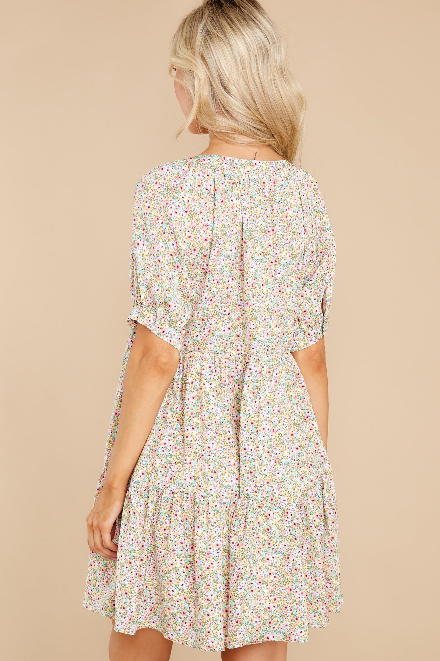 Field Of Wildflowers Ivory Floral Print Dress